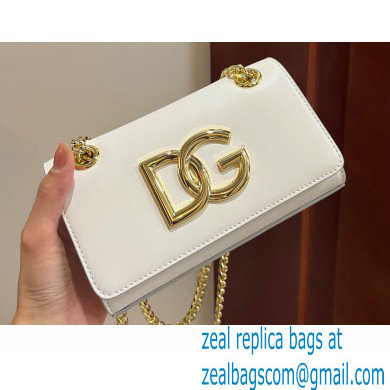 Dolce  &  Gabbana Calfskin 3.5 Chain phone bag White